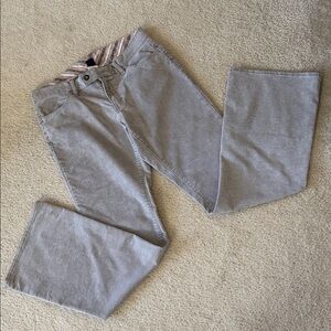Women's Gap Stretch Gray  Corduroy Low Rise Wide Leg Pants Size 10R Long & Lean